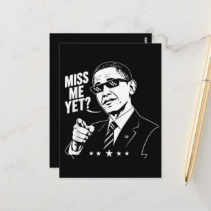 Obama 2028 Miss Me Yet President 44 Funny Postcard