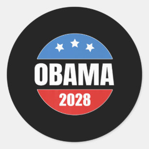Obama 2028 Retro Vintage Premium Classic Round Sticker