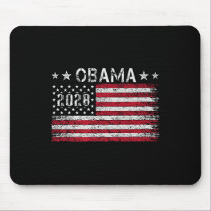 Obama 2028 Retro Vintage Us Flag Patriotic Politic Mouse Pad