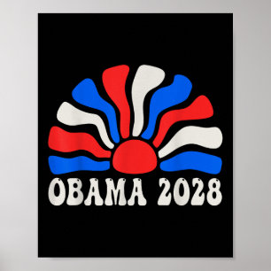 Obama 2028 Retro Vintage Us Flag Patriotic Protest Poster
