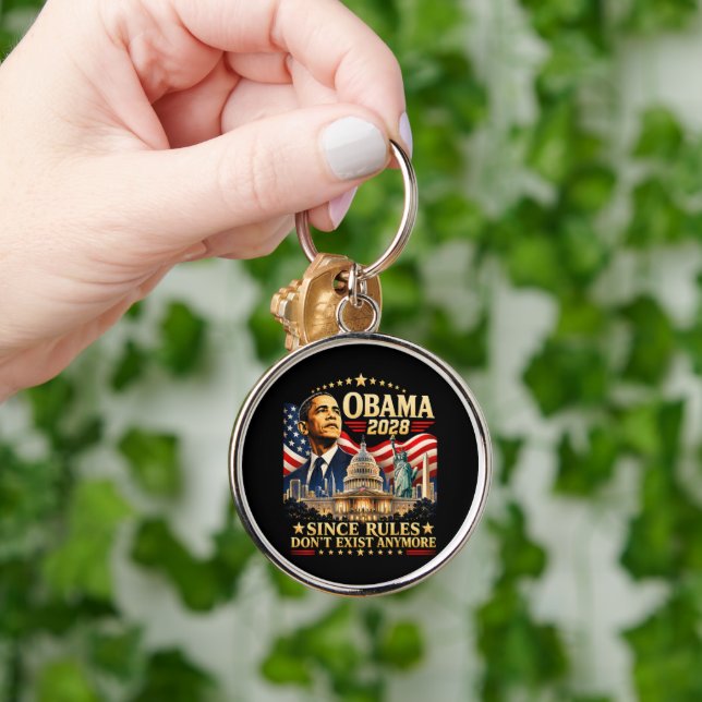 Obama 2028 Since Rules Don't Exist Anymore Key Ring (Hand)