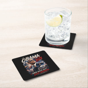 Obama 2028 Since Rules Don't Exist Anymore Square Paper Coaster