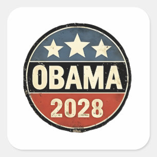 Obama 2028 US Election Politics Square Sticker
