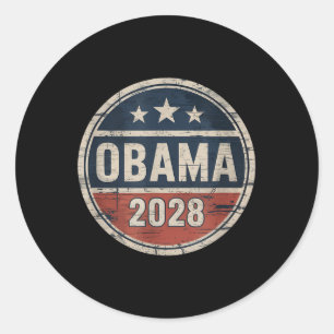 Obama 2028 Vintage Patriotic Election  Classic Round Sticker