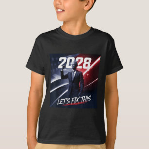 Obama 2028 Vintage Patriotic Political Rally Obama T-Shirt