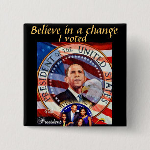 Obama,45th President of The United States_ 15 Cm Square Badge