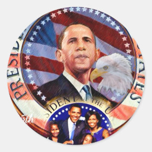 Obama,45th President of The United States_ Classic Round Sticker