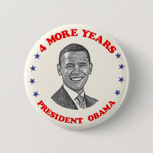 Obama 4 More Years 6 Cm Round Badge
