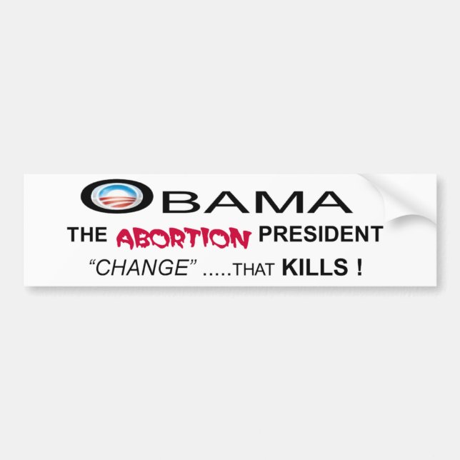 OBAMA ABORTION BUMPER STICKER (Front)