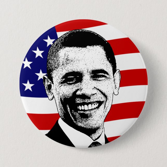 Obama American Flag Button (Front)