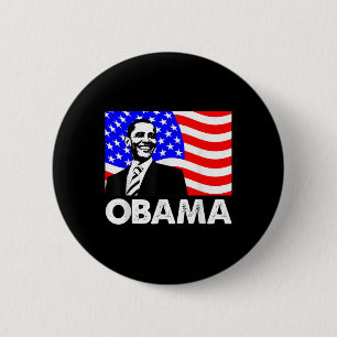 Obama American Flag Us President Gift  6 Cm Round Badge