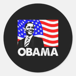 Obama American Flag Us President Gift  Classic Round Sticker