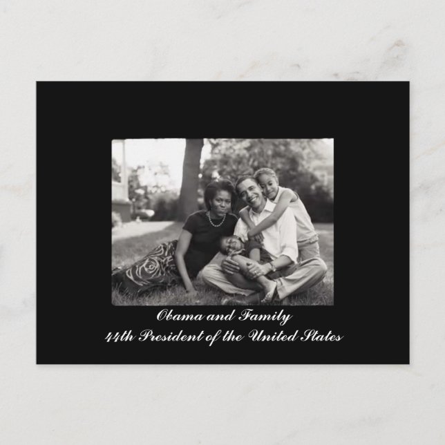 Obama and Family 44th President of the USA Postcard (Front)