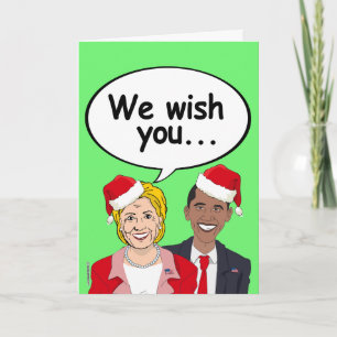 Obama and Hillary wish you Ameri-Christmas Holiday Card