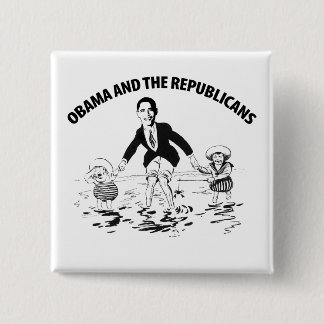 Obama and the Republicans 15 Cm Square Badge