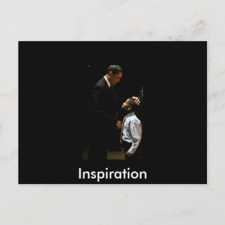 Obama and young boy postcard