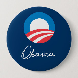 OBAMA AUTOGRAPH 10 CM ROUND BADGE