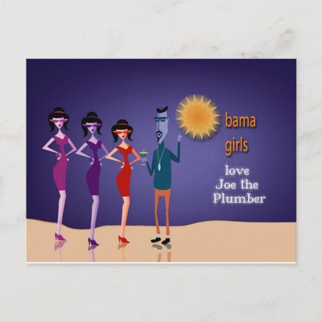 Obama Bahama girls love Joe the Plumber Postcard (Front)
