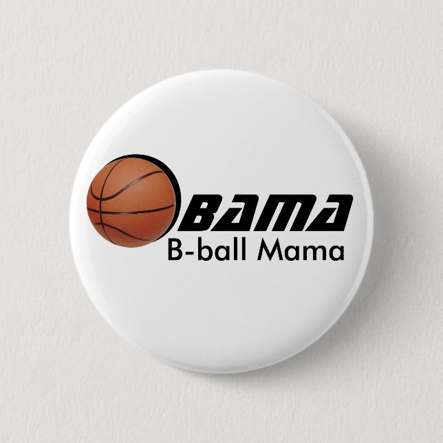 Obama Bball Mama button (Front)