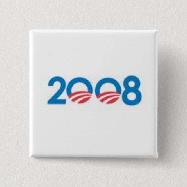 OBAMA BIDEN '08 15 CM SQUARE BADGE (Front)