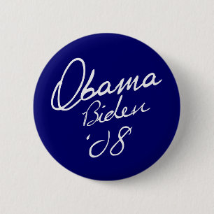 OBAMA / BIDEN 08 6 CM ROUND BADGE