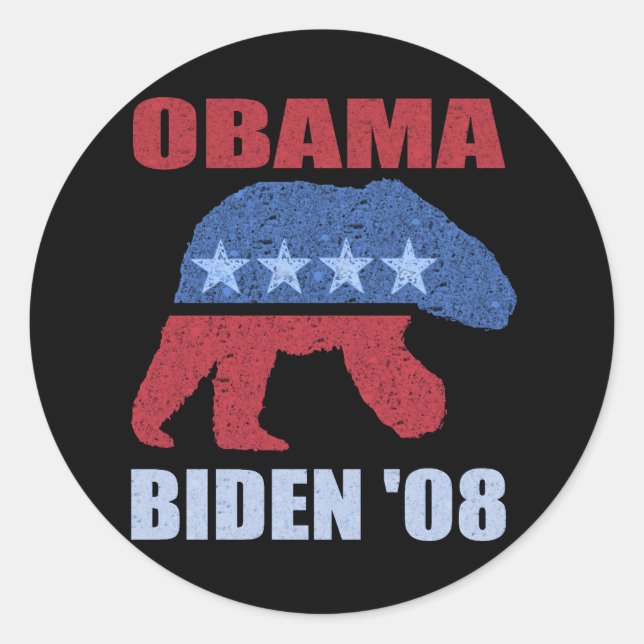 Obama Biden '08 Polar Bear Bumper Sticker Democrat (Front)