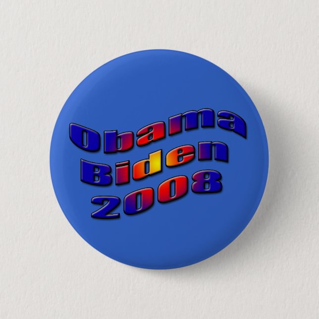 obama biden 2008 6 cm round badge (Front)