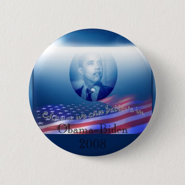 Obama-Biden 2008 6 Cm Round Badge (Front)