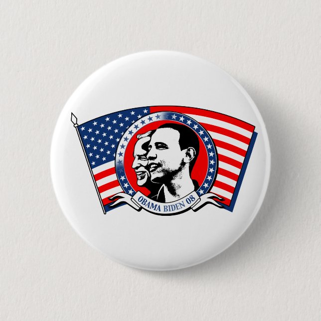 Obama Biden 2008 6 Cm Round Badge (Front)
