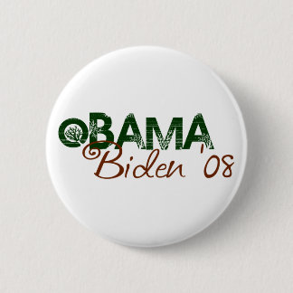 Obama Biden 2008 (Green Edition) 6 Cm Round Badge