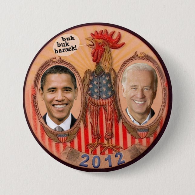 Obama / Biden 2012 Rooster 7.5 Cm Round Badge (Front)