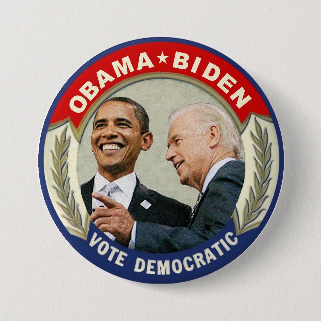 Obama Biden 2012 Vote Democratic 7.5 Cm Round Badge (Front)