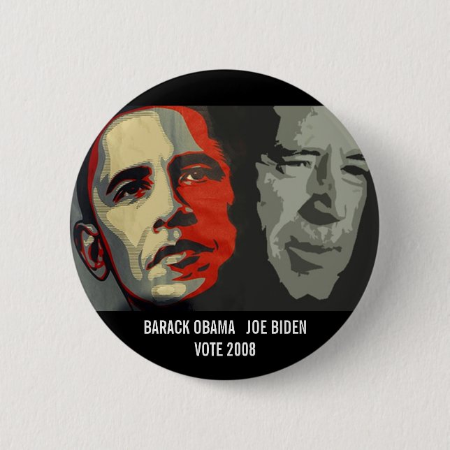 obama biden art copy , BARACK OBAMA   JOE BIDEN... 6 Cm Round Badge (Front)