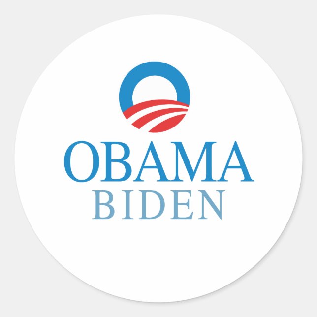 Obama Biden Classic Round Sticker (Front)