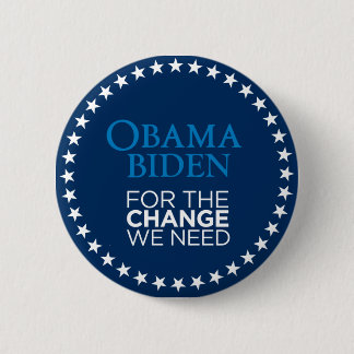 Obama Biden for the Change We Need 6 Cm Round Badge
