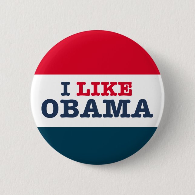 Obama Biden I Like Obama (Button) 6 Cm Round Badge (Front)