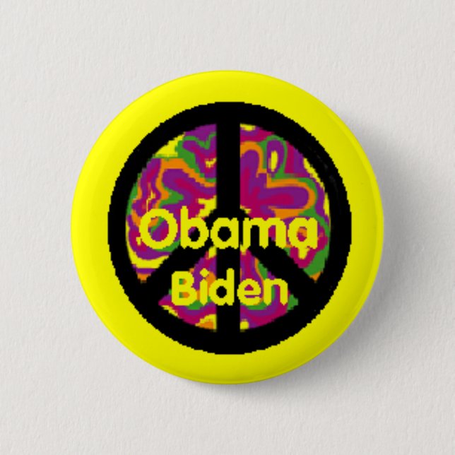 Obama Biden Peace Button (Front)