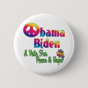 Obama Biden Peace  Hope 2008 copy 6 Cm Round Badge