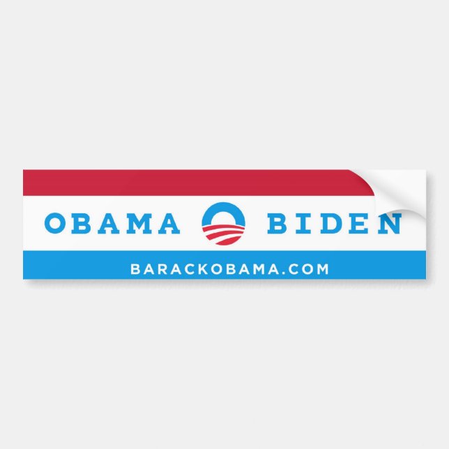 Obama Biden (Red, White, And Blue) Bumper Sticker (Front)