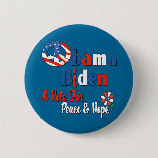 Obama Biden Vote for Peace and Love 6 Cm Round Badge