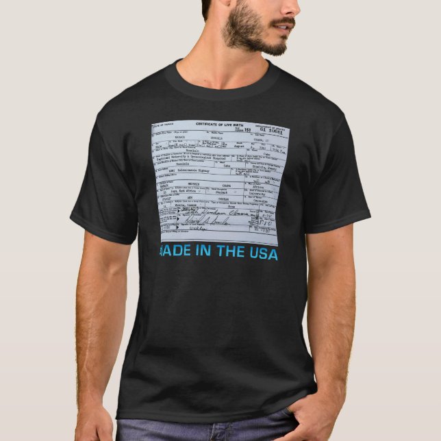 obama birth certificate T-Shirt (Front)