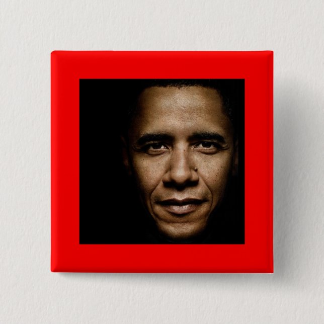 Obama-Black 15 Cm Square Badge (Front)