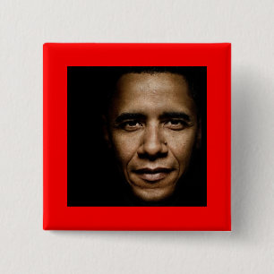 Obama-Black 15 Cm Square Badge