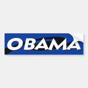Obama Black on Blue Swirl Design Bumper Sticker