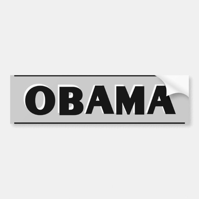 Obama Black on Grey Bumper Sticker (Front)