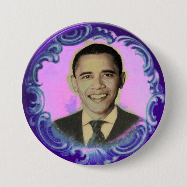 Obama Blacklight Button (Front)