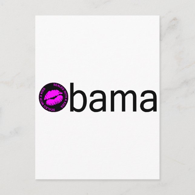 Obama-Blk Kiss) Postcard (Front)