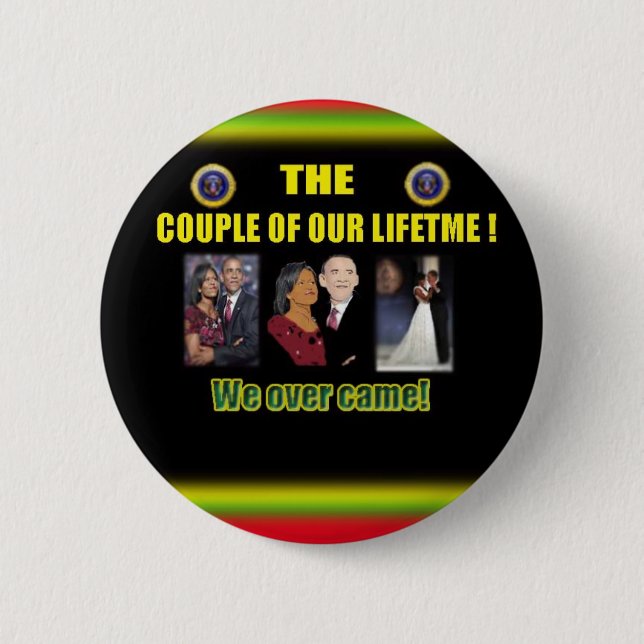 OBAMA BUTTONS! 6 CM ROUND BADGE (Front)