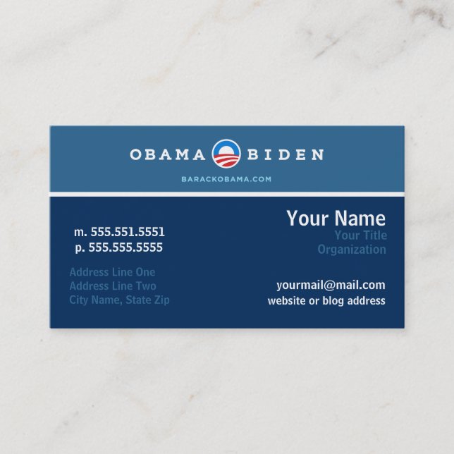 Obama Campaign Networking Card (Front)