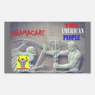 OBAMA CARE vs THE AMERICAN PEOPLE Rectangular Sticker